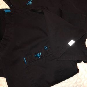 Black and blue med couture scrubs